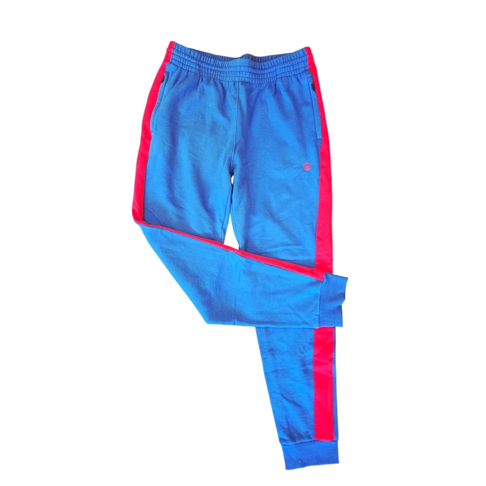 Sergio Tacchini Mens Blue Red Stripe Jogger Sweatpants Large Tapered Track Pants